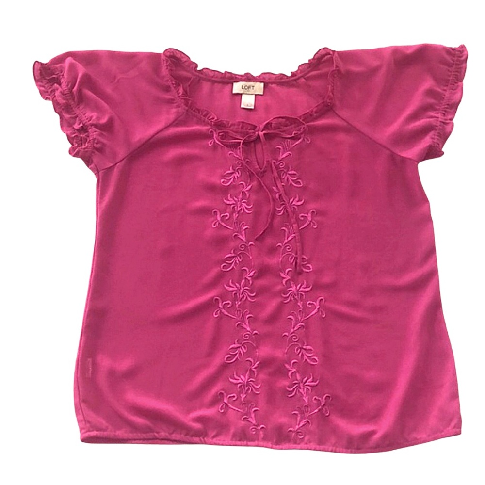 Womens, Top, LOFT, Small, Fuchsia